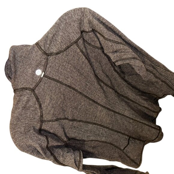 lululemon athletica charcoal gray herringbone half zip layering top L - Picture 5 of 6